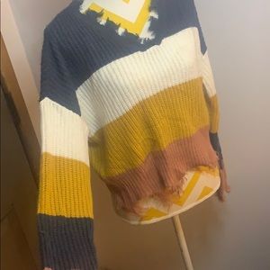 Cropped V-Neck Sweater